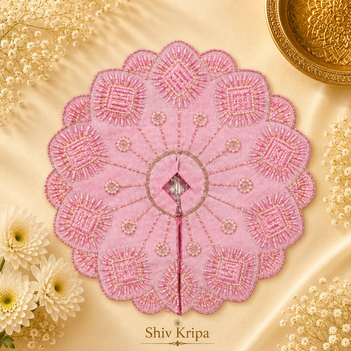 Beaded Fan Petal Laddu Gopal Ji Poshak 5 no. (Ran Pink