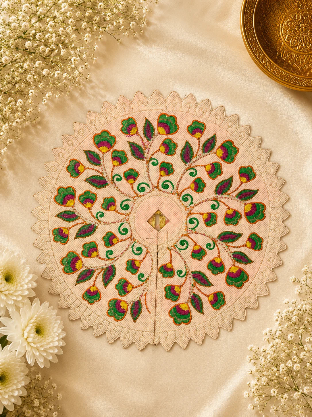 Tulip Vine Pearl Laddu Gopal Ji Poshak, 5 no. (Kesari Orange)