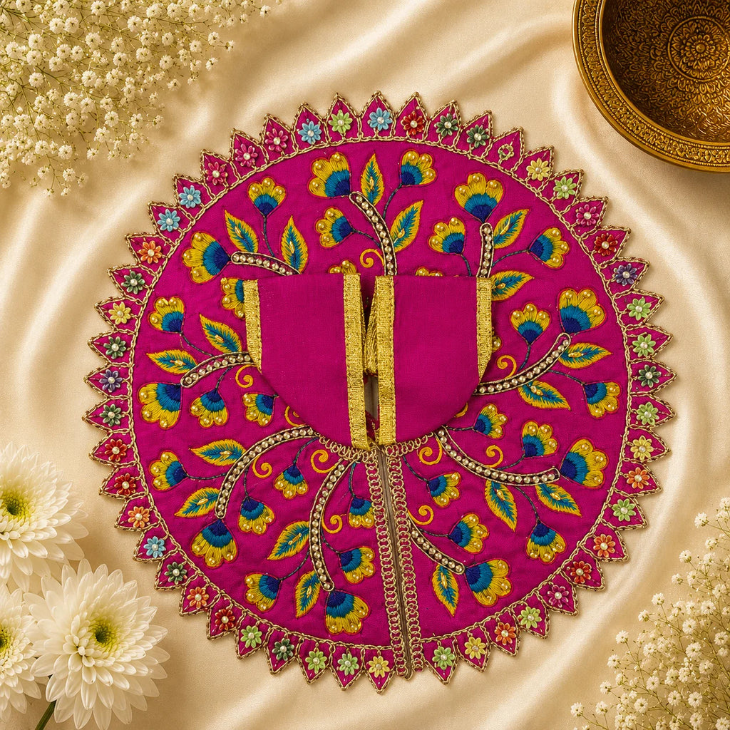 Tulip Vine Pearl Laddu Gopal Ji Poshak, 5 no. (Rani Pink)