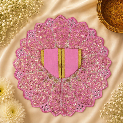 Sparkle Sequin Petal Laddu Gopal Ji Poshak, 5 no. (Baby Pink)