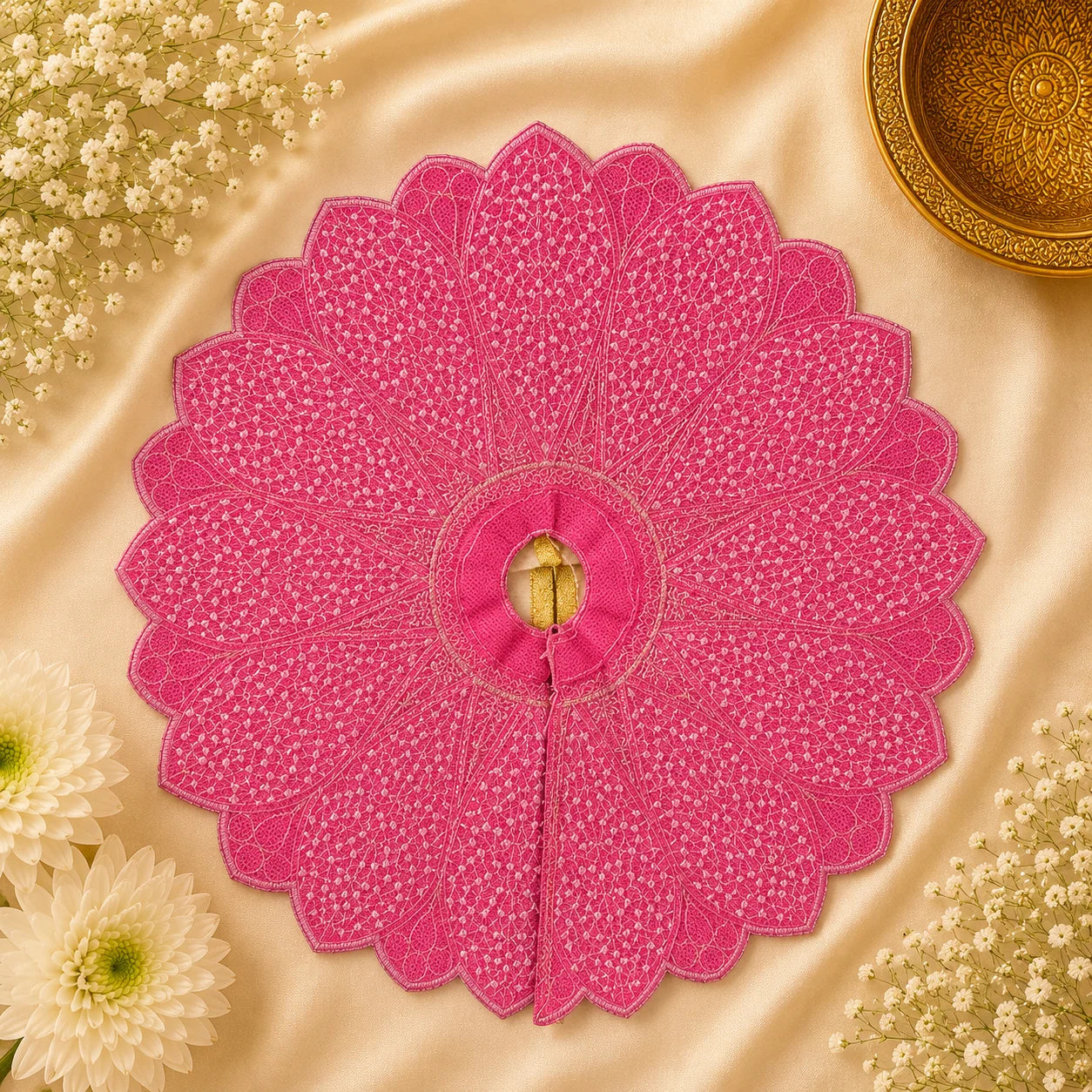 Sparkle Sequin Petal Laddu Gopal Ji Poshak, 5 no. (Baby Pink)