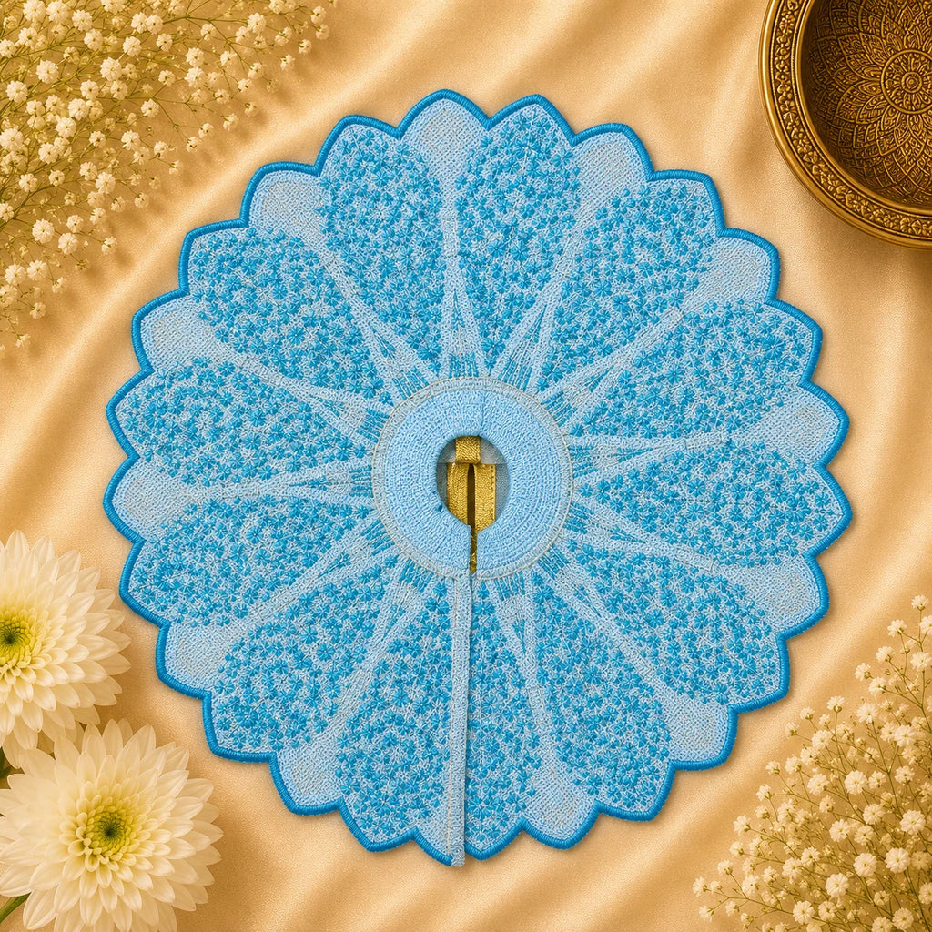 Sparkle Sequin Petal Laddu Gopal Ji Poshak, 5 no. (Sky Blue)