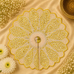 Sparkle Sequin Petal Laddu Gopal Ji Poshak, 5 no. (Mustard Yellow)