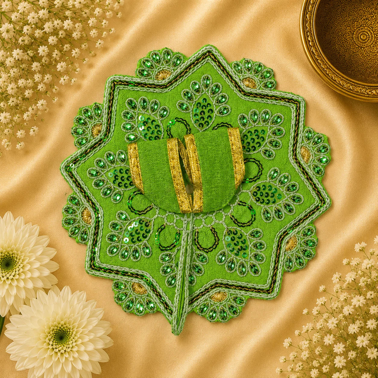 Eight-Point Star Laddu Gopal Ji Poshak (Mint Green)