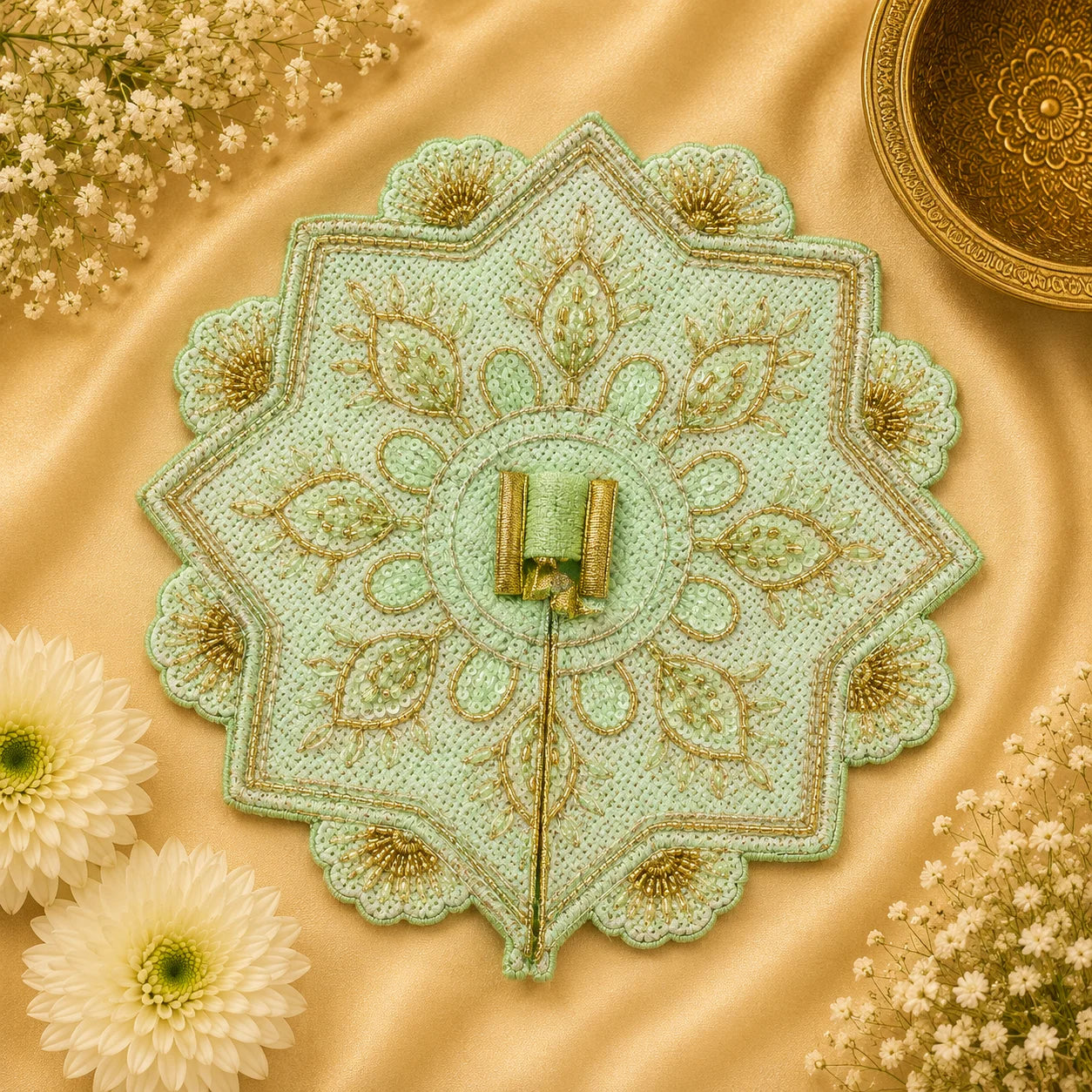 Eight-Point Star Laddu Gopal Ji Poshak (Mint Green)