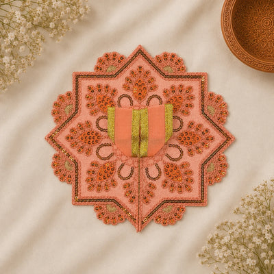 Eight-Point Star Laddu Gopal Ji Poshak (Peach)