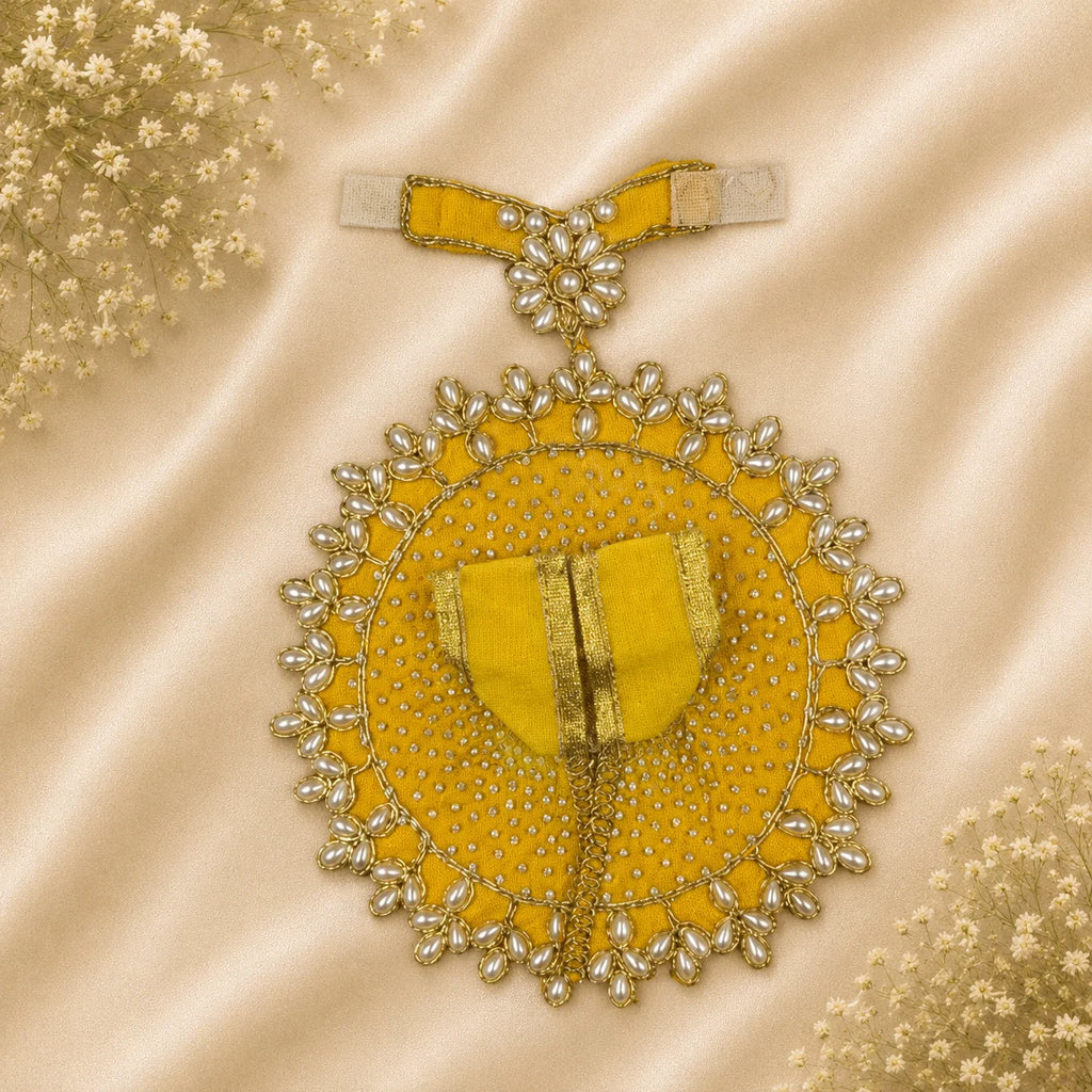 Laddu Gopal Ji Dress Design-7 (Bright Yellow)