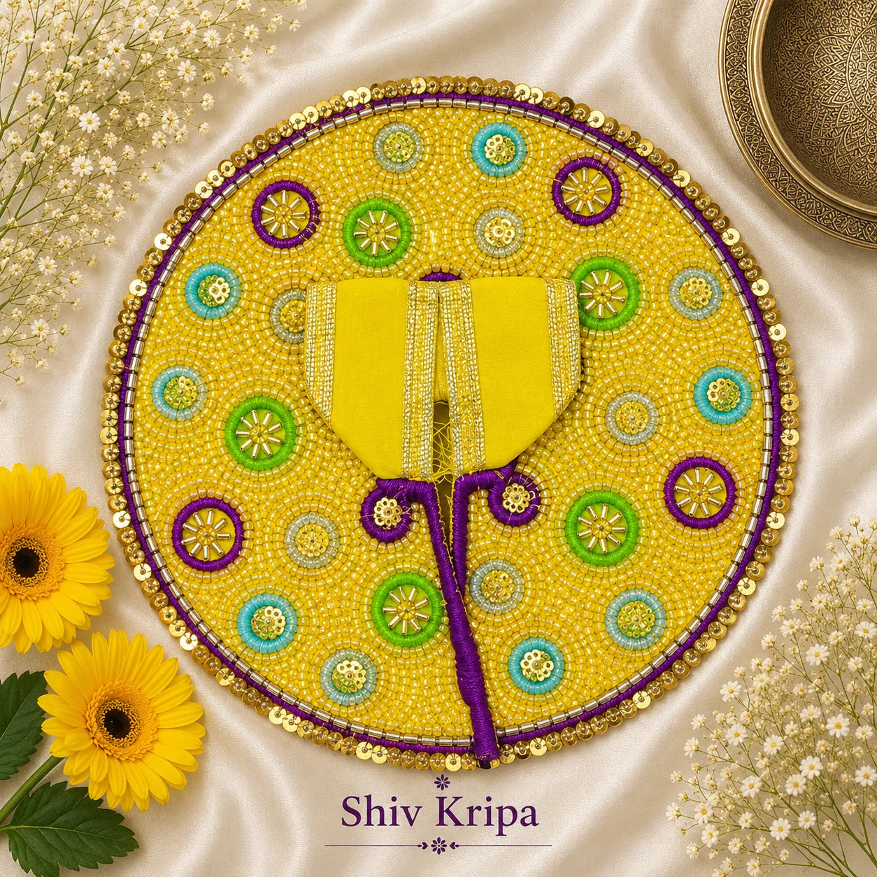Laddu Gopal Ji Dress Design -10 (Bright Yellow)