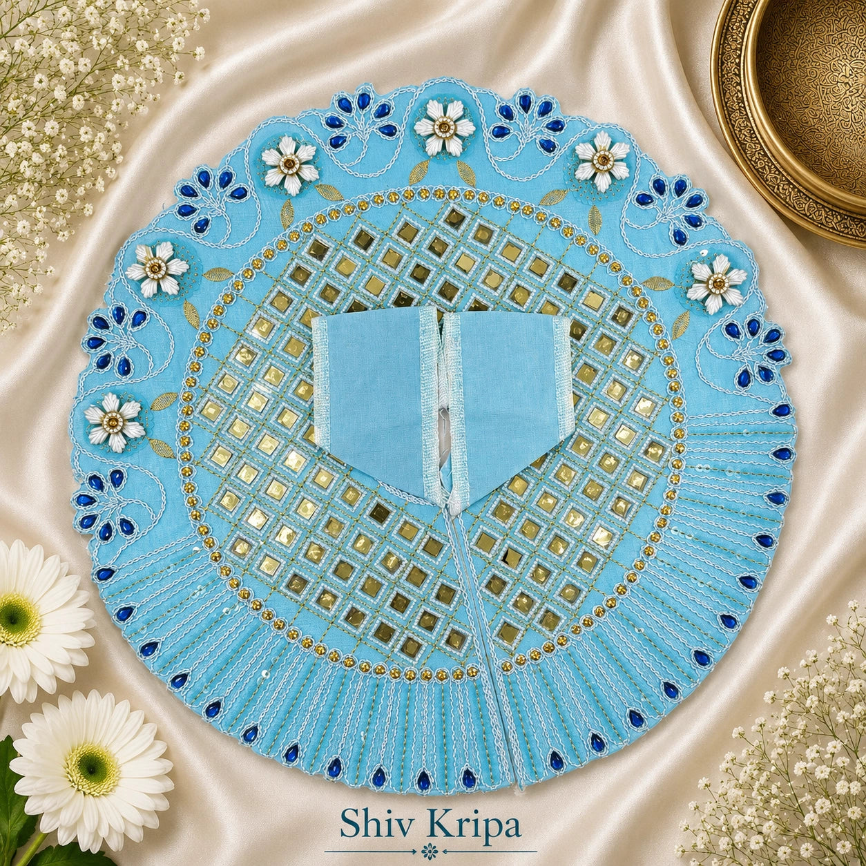 Laddu Gopal Ji Dress Design -11, 6 no. (Sky Blue)