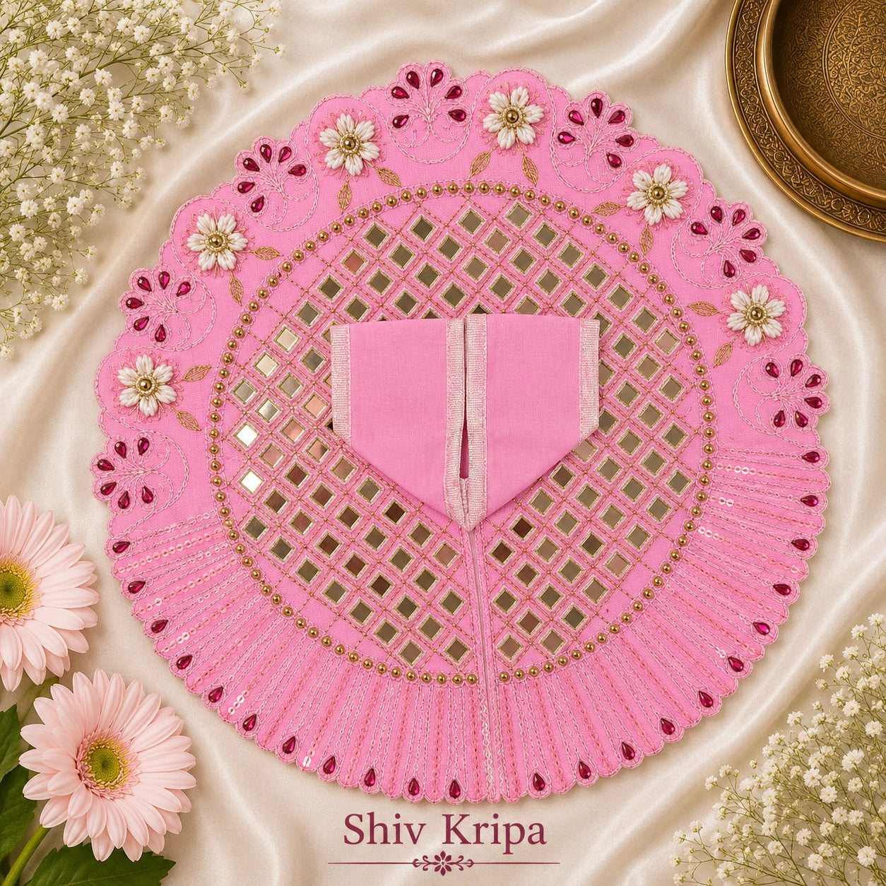 Laddu Gopal Ji Dress Design -11 , 6 no. (Baby Pink)