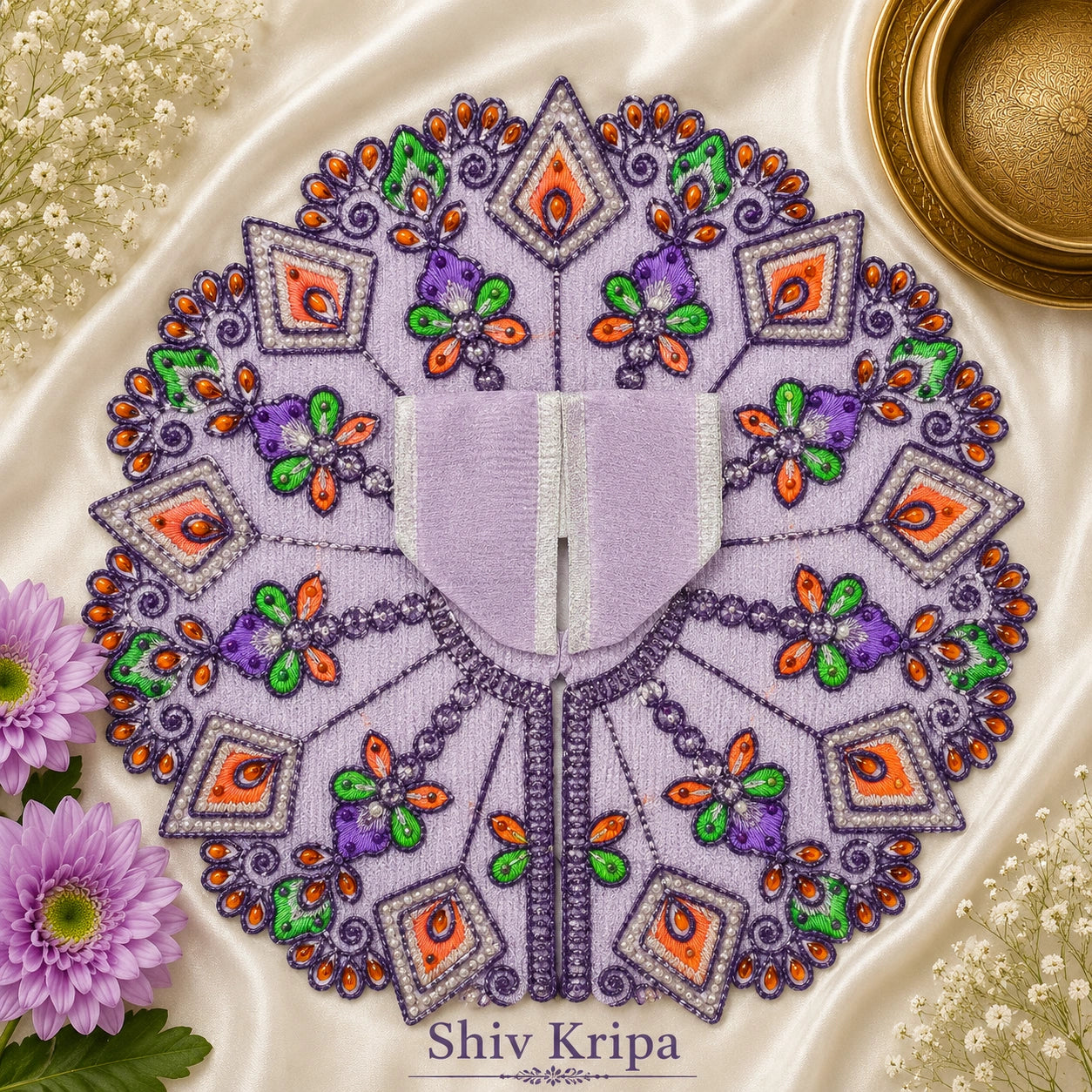 Laddu Gopal Ji Dress Design -9, 6 no. (Lavender)
