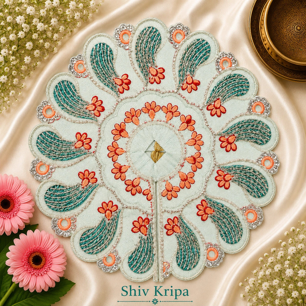 Laddu Gopal Ji Dress Design -8,6 no. (Mint Green)