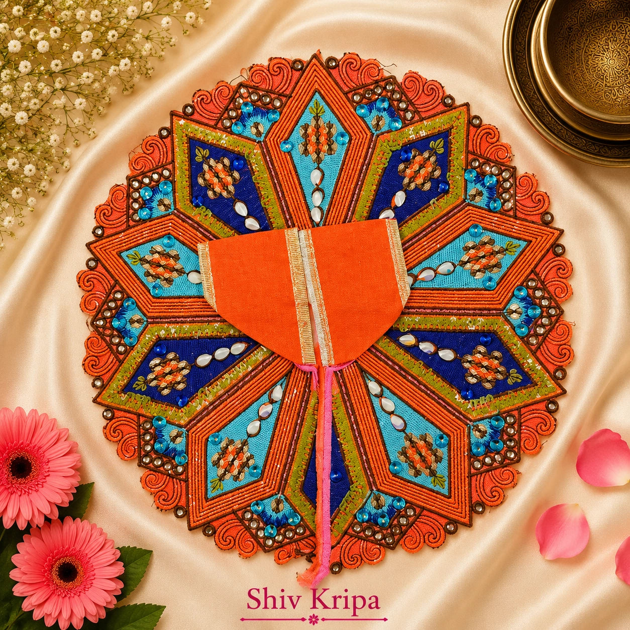 Laddu Gopal Ji Dress Design-14,6 no. (Kesari Orange)