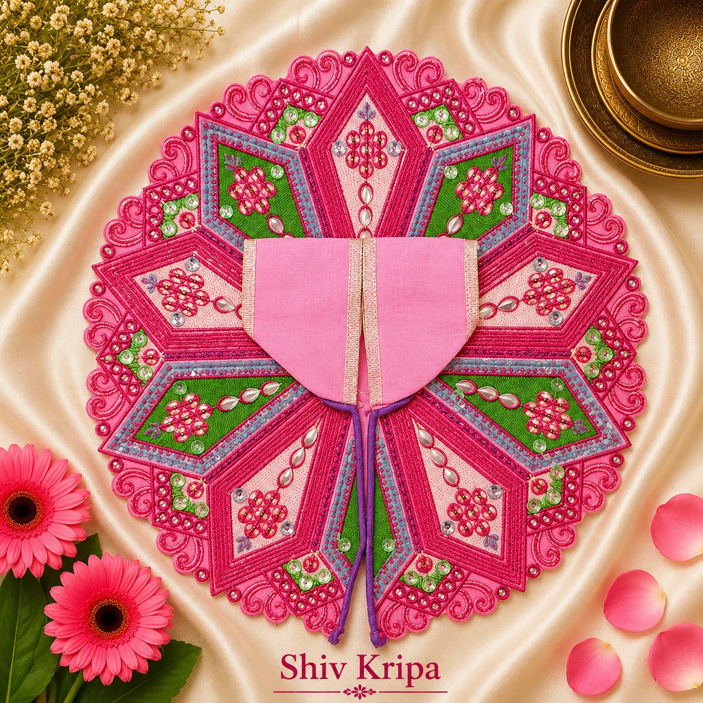 Laddu Gopal Ji Dress Design-14,6 no. (Rani Pink)
