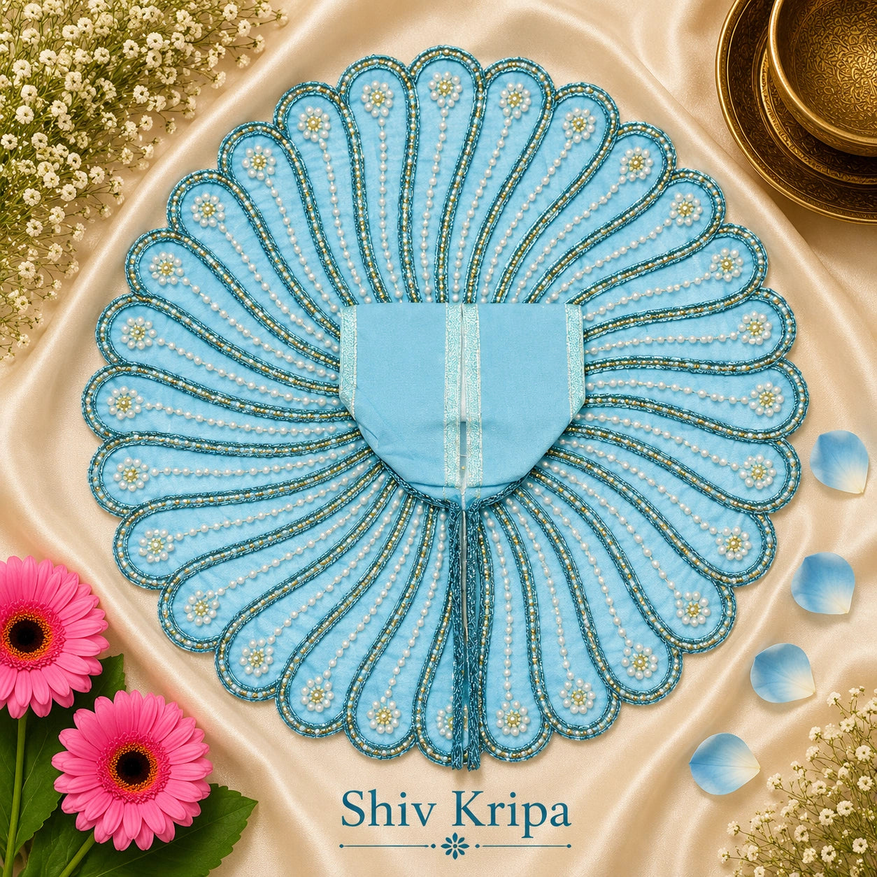 Laddu Gopal Ji Dress Design-15, 6 no. (Sky Blue)