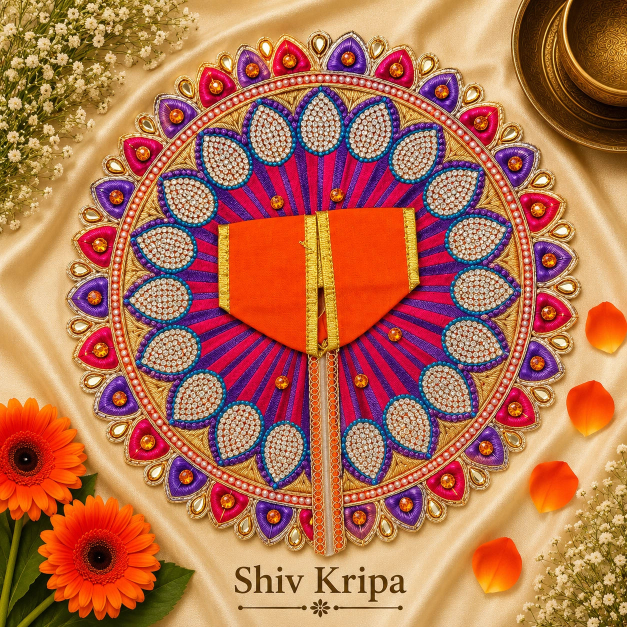 Laddu Gopal Ji Dress Design-16, 6 no. (Kesari Orange)