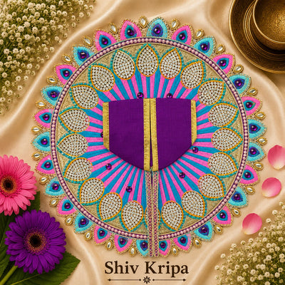 Laddu Gopal Ji Dress Design-16, 6 no. (Dark Purple)