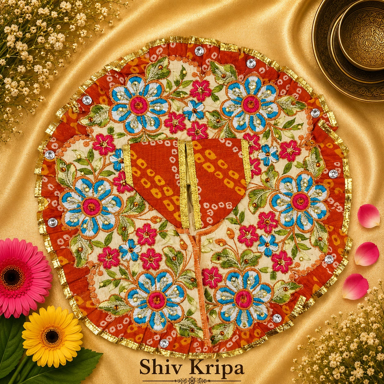 Laddu Gopal Ji Dress Design-17, 5 no. (Kesari Orange)
